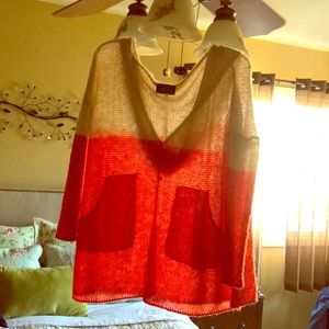 V-Neck Hooded Sweater